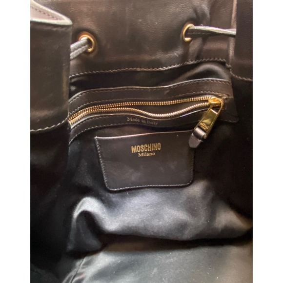 Moschino Bucket Bag Womens Medium Black Multi-Color Excellent Leather Tassel - Picture 10 of 10